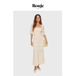 鱼尾纽约连衣裙26春季 Life浪漫 Rouje 蕾丝拼接收腰长裙 现货
