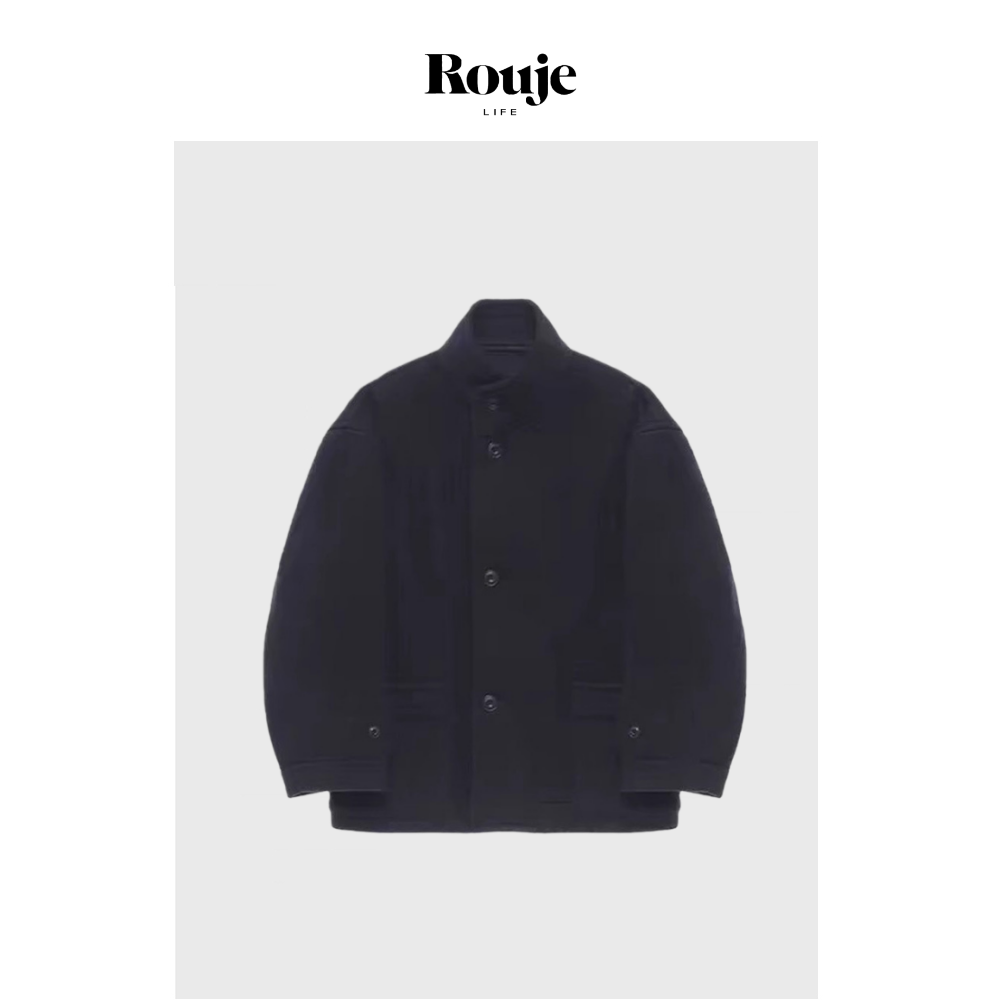 【现货】Rouje Life杨紫同款风双面羊绒羊毛大衣立领廓形呢子外套