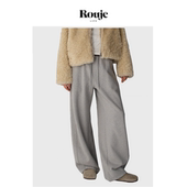 现货 高腰松紧腰阔腿裤 Rouje Life休闲裤 女秋冬新款 直筒裤 卫裤
