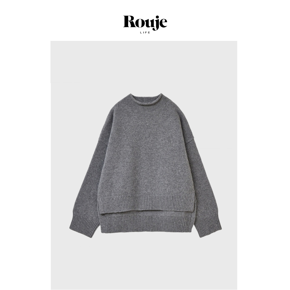 【现货】Rouje Life松本惠奈羊毛衫毛衣大开叉斗篷式廓形羊绒针织