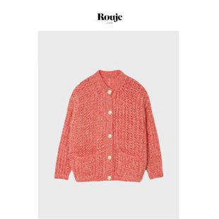 现货 桃红色宽松针织衫 Rouje 25春季 外套 Life杨彩钰私服开衫