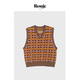Rouje 现货 Life吴千语私服巴黎复古背心秋费尔岛提花针织马甲