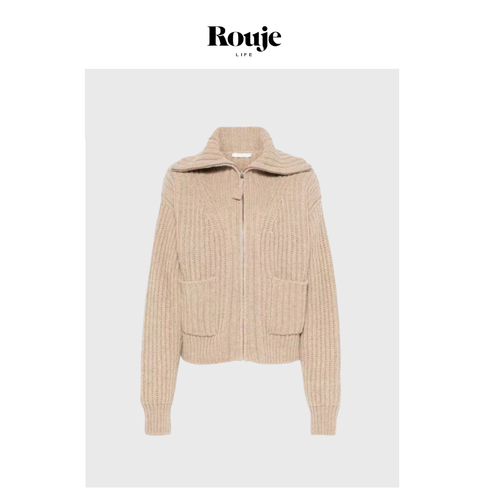 【现货】Rouje Life加厚宽松针织衫深咖色POLO领拉链开衫毛衣外套,女装/女士精品,大码内搭,淘宝优惠券,粉丝福利购,淘宝优惠卷