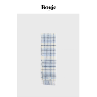 【现货】Rouje Life羊驼毛围巾复古安可拉红格纹披肩保暖羊毛围脖