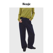 现货 Rouje Life大秀款 加厚抓绒棉羊毛牛仔 松紧腰直筒牛仔裤