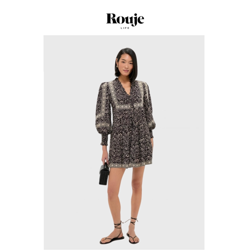 【现货】Rouje Life Emily系列纽约连衣裙春季复古印花宽松娃娃裙