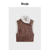 复古皮毛一体毛绒背心 Life田曦薇私服马甲26秋季 现货 Rouje