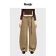 Life小众复古休闲裤 Rouje 无腰头休闲工装 弯刀裤 女 腰带裤 现货