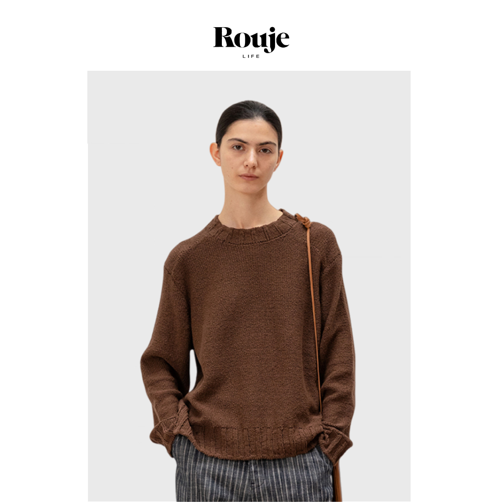 【现货】Rouje Life针织毛衣女秋季新款韩高级感宽松圆领针织衫,女装/女士精品,大码内搭,淘宝优惠券,粉丝福利购,淘宝优惠卷