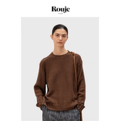 现货 Rouje Life针织毛衣女秋季 新款 韩高级感宽松圆领针织衫