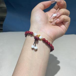 朱砂紫金砂小把把壶手串莲花本命年小众设计手链手饰高含量