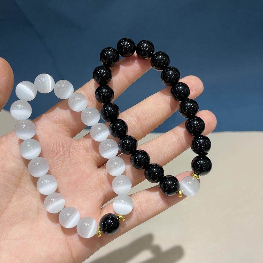 原创月下猫眼石能量水晶手链