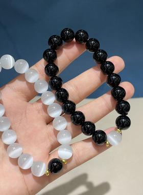 原创月下猫眼石能量水晶手链