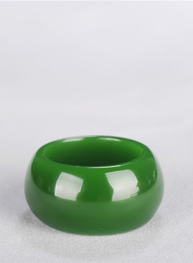 天然老坑指环男女款菠菜绿碧玉