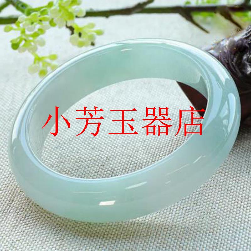 冰糯种浅绿飘花正圈贵妃美人玉镯