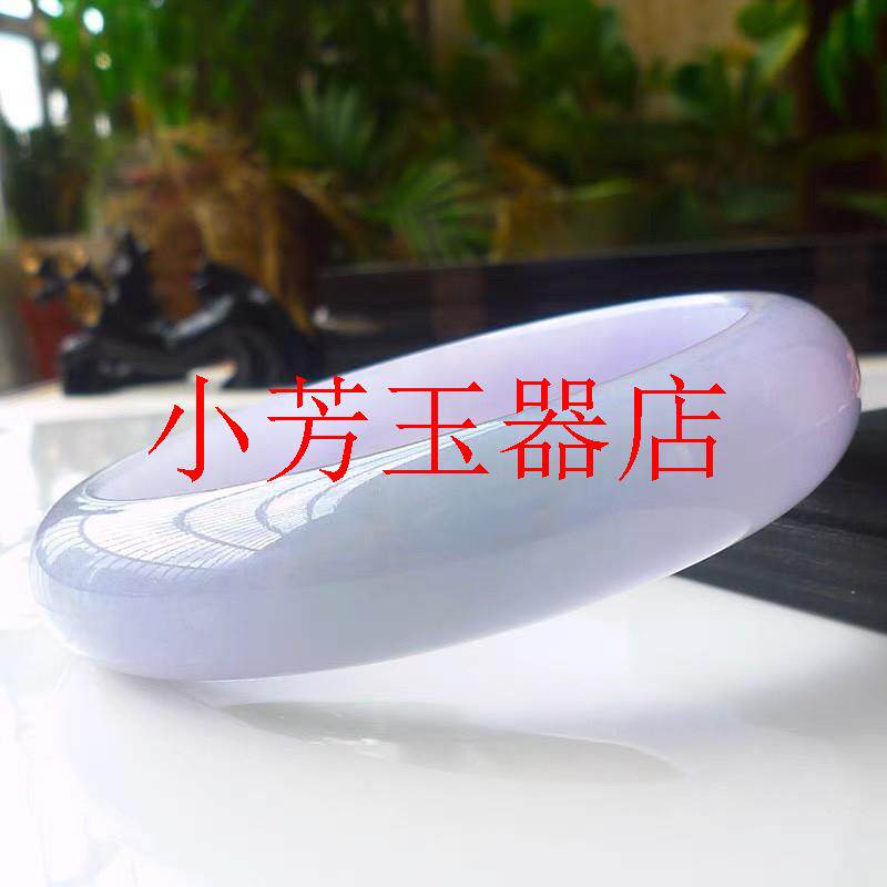 精选缅甸老坑春带彩翡翠色手镯冰种紫罗兰玉镯子飘绿飘花玉石玉镯