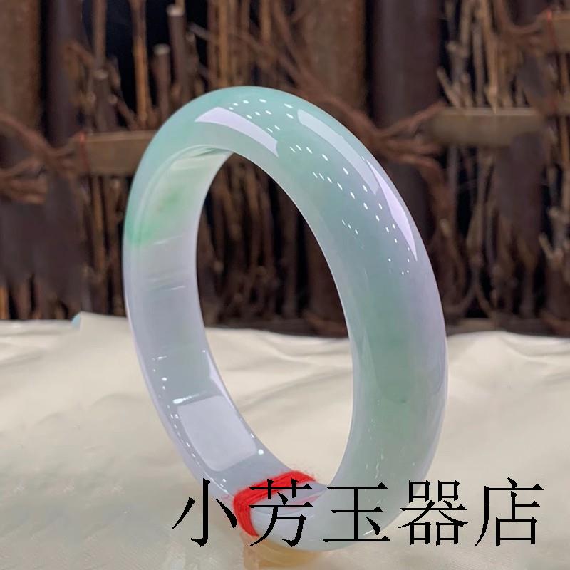 精选玉手镯冰糯种满绿色翡翠玉石玉器圆镯女款送妈妈女友送礼物