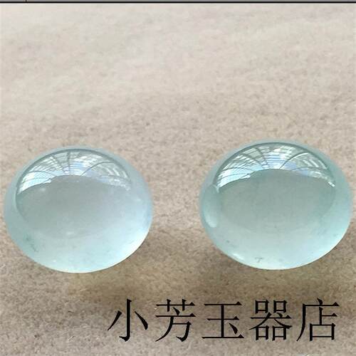 高端缅甸翡翠色冰种圆珠白冰玉珠散珠单颗玉珠子耳坠手链项链配珠