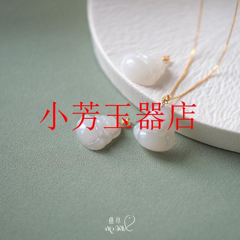 高端和田玉白玉小佛公弥勒佛冰