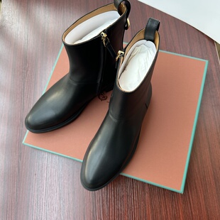 LP ～2025秋冬新款真皮女靴子时尚百搭短筒马丁靴