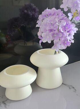 塑料北欧抽象艺术仿陶瓷玄关花插桌面装饰客厅摆件插花花瓶花盆