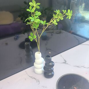 创意仿陶瓷花瓶ins轻奢异型鹅卵石家居新年摆件客厅插花玄关装饰