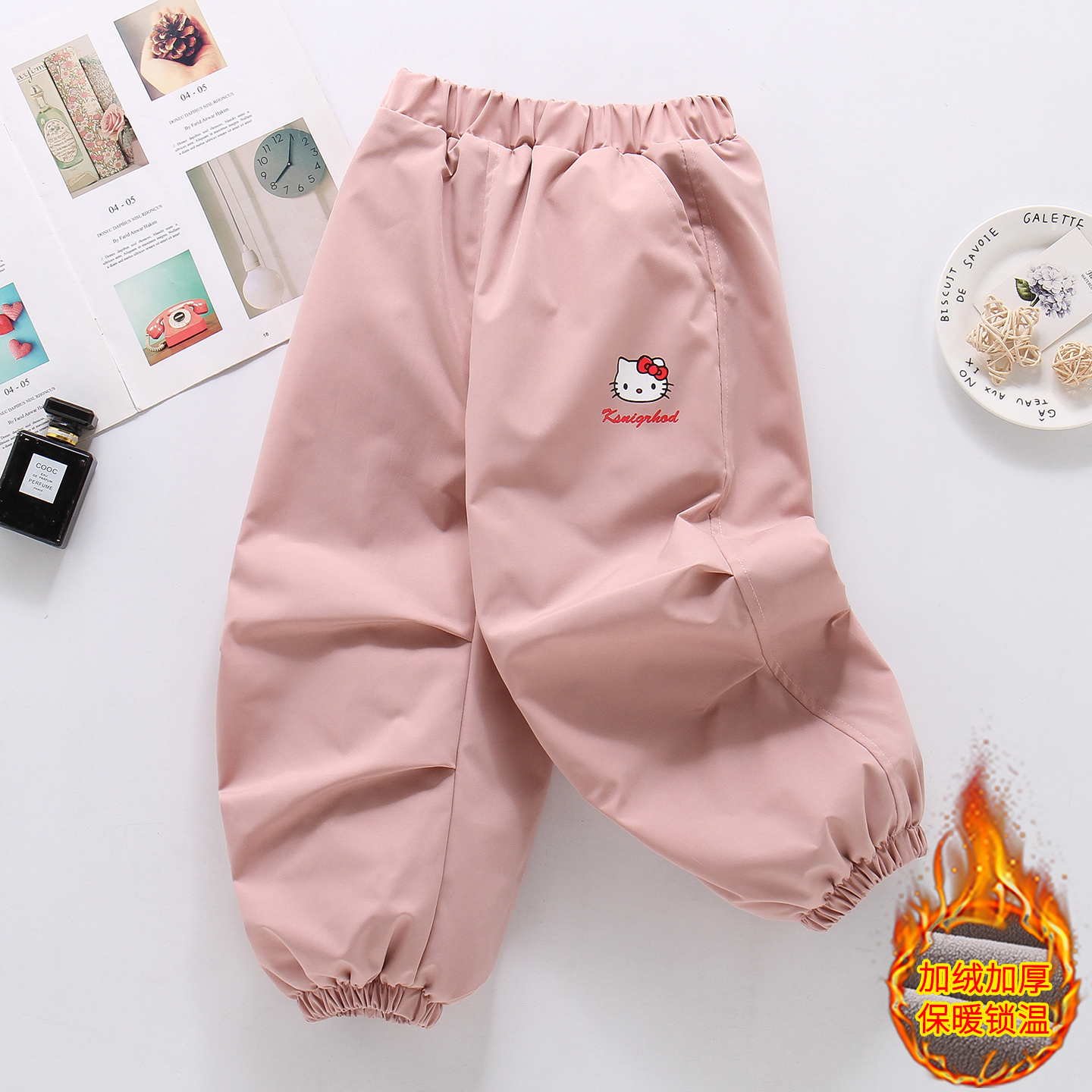 女童加绒保暖裤秋冬保暖滑雪裤