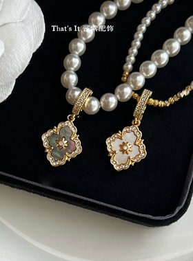 天然贝母吊坠维多利亚风万能吊坠