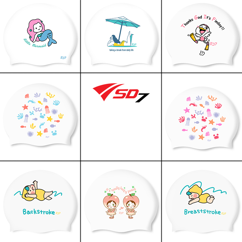 SDOC通用时尚百搭印花硅胶泳帽