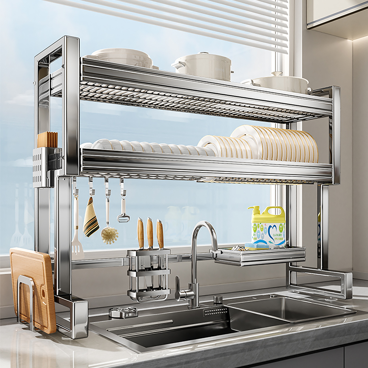 不锈钢厨房水槽置物架碗盘沥水架