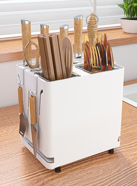 厨房刀架台面菜刀架置物架筷子笼一体家用多功能放刀座刀具收纳架