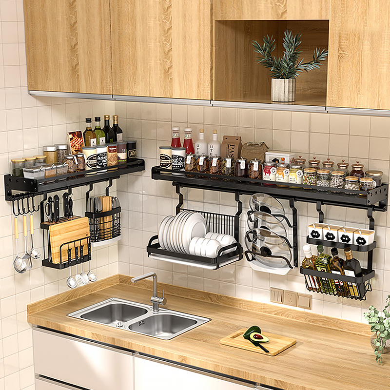 不锈钢厨房调料置物架壁挂式挂件