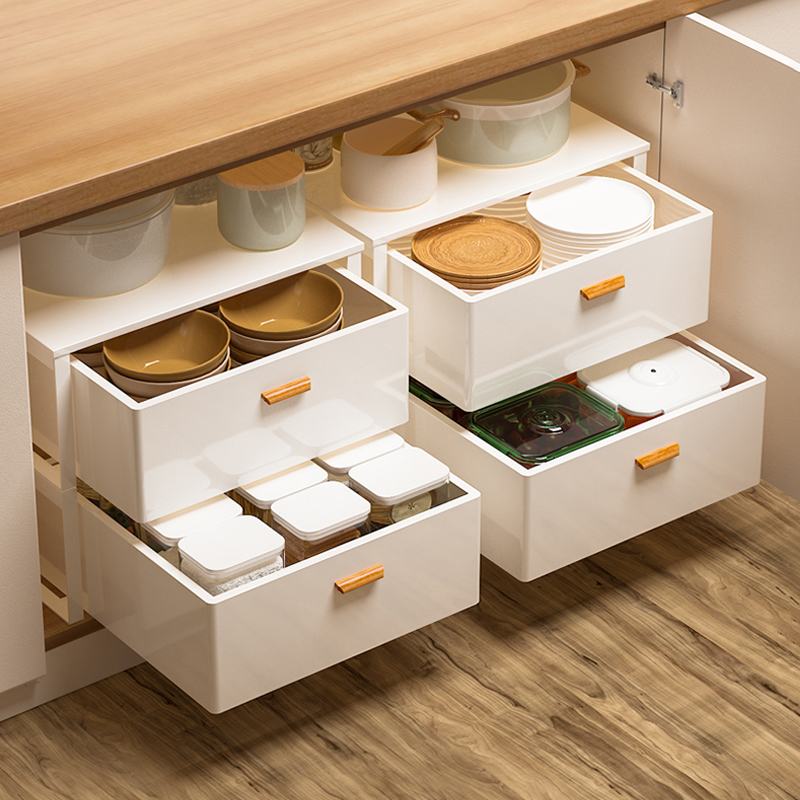 厨伴橱柜内抽屉置物架厨房拉篮