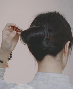 云鬓松松挽就...┆宋画风 精品手工双面雕刻小叶紫檀发簪高油高密