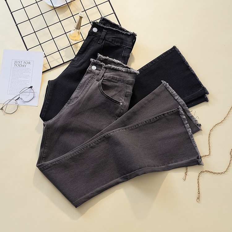 PLUS SIZE CHUBBY MM BOOTCUT JEANS WOMENS 2025 FALL NEW FLEECE THICKENED HIGH-WAISTED STRAIGHT-LEG FLARE PANTS