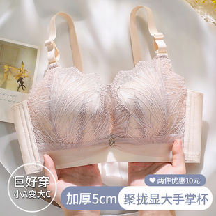 向大大内衣女小胸聚拢显大加厚平胸专用不空杯蕾丝文胸正品旗舰店