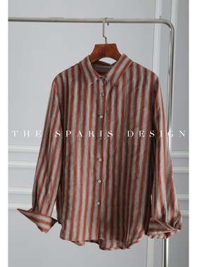 极简天花板色织提花显白羊毛亚麻衬衫