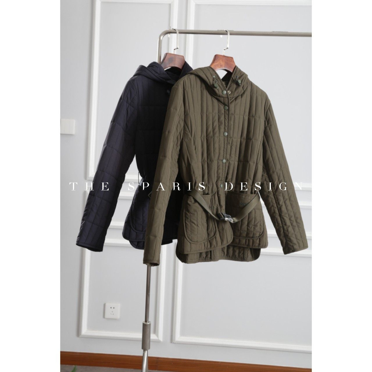 时尚轻薄连帽双口袋腰带收腰棉服秋冬高级感收腰显瘦保暖外套,女装/女士精品,短外套,淘宝优惠券,粉丝福利购,淘宝优惠卷