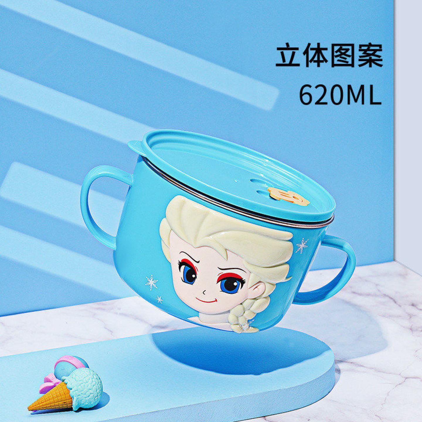 迪士尼儿童碗不锈钢防摔防烫勺子