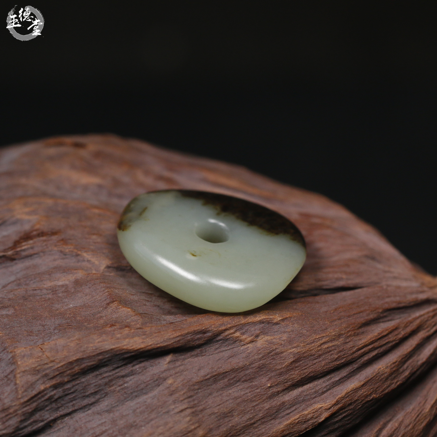 玉德堂和田玉平安扣玉璧独籽