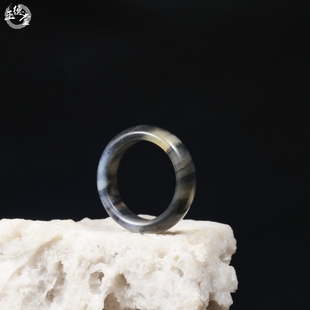 玉德堂新疆和田玉戒指苏工玉指环籽料青花三色玉戒指