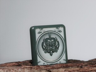 玉德堂新疆和田玉青玉一细料兽面玉牌平安牌挂件