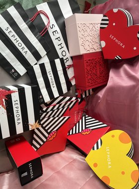 柜台SEPHORA丝芙兰礼品袋拎袋购物袋 纸质小号 中号 手提袋 礼盒