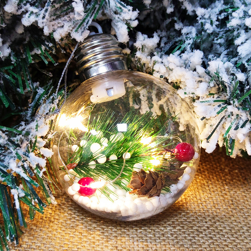 Christmas new 8 cm acrylic light transparent ball