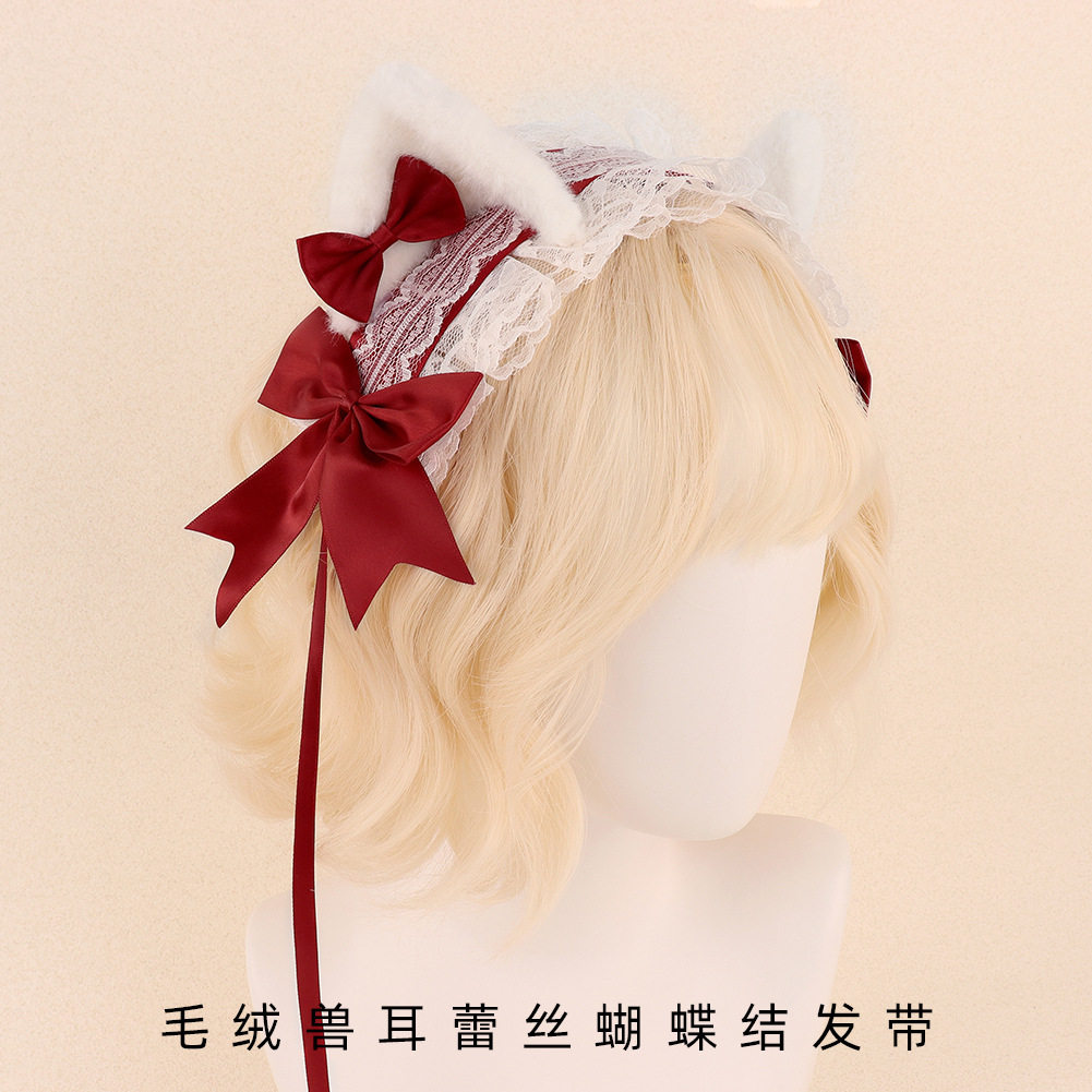 甜美原创手作猫耳朵发带发饰