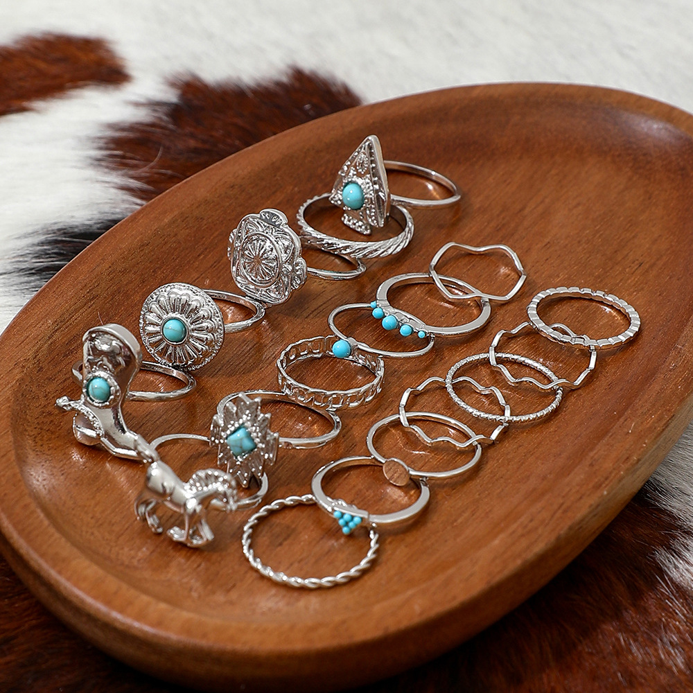 Western cowboy style 18 sets of imitation pine ring female