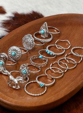 Western cowboy style 18 sets of imitation pine ring female