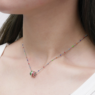 Cross Personality border drip alloy pendant beaded necklace