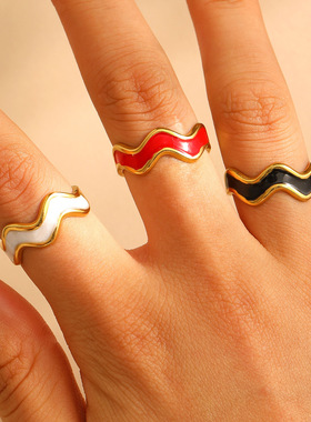 Light French luxury retro drip openings don rub off the ring