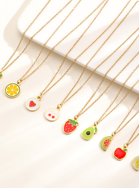 Sweet and cute style dripping fruit pendant clavicle chain
